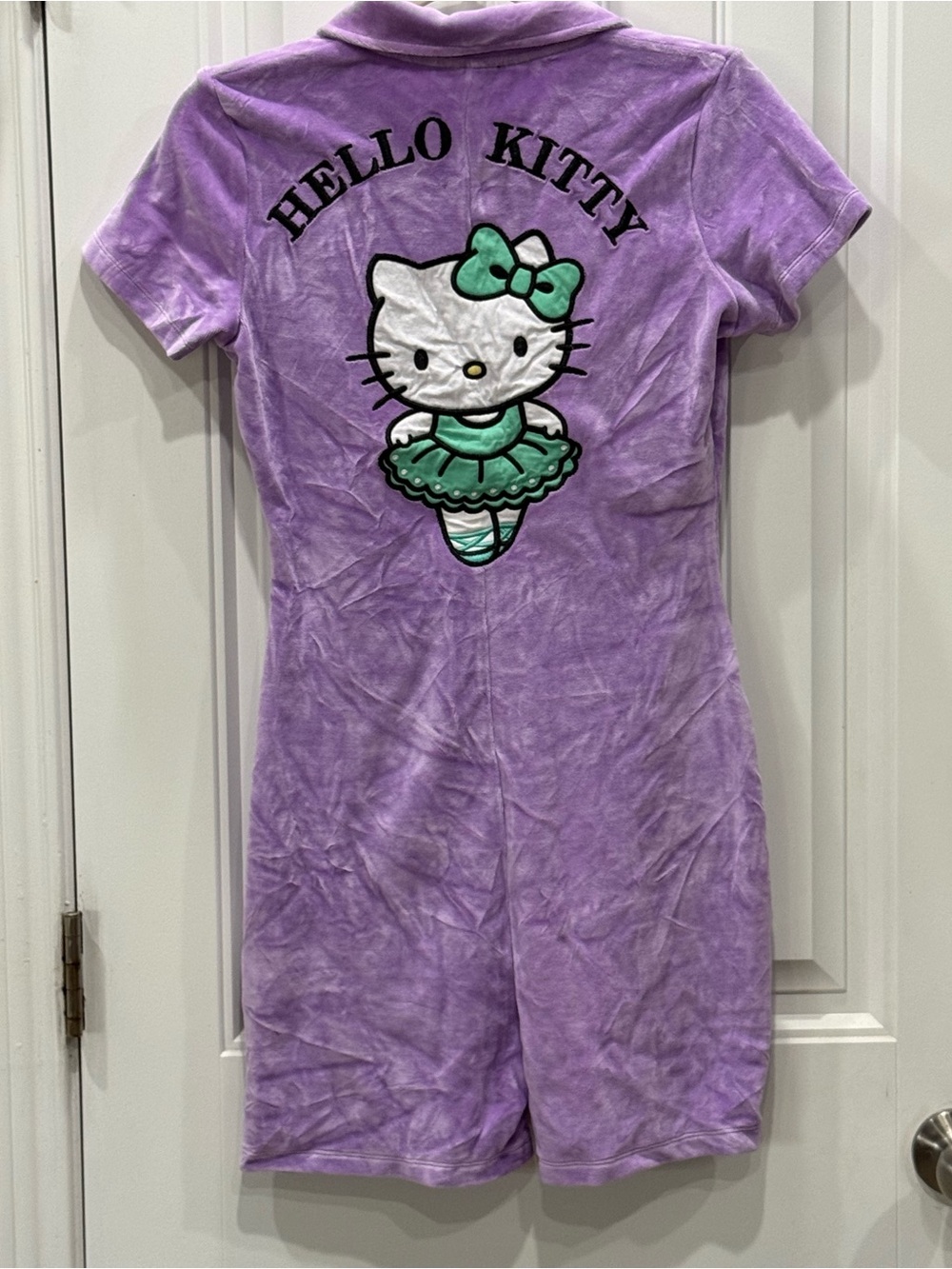 New Girl Order x Hello Kitty Lilac Velour Romper Playsuit US 4 NWT 2021 - Picture 5 of 5